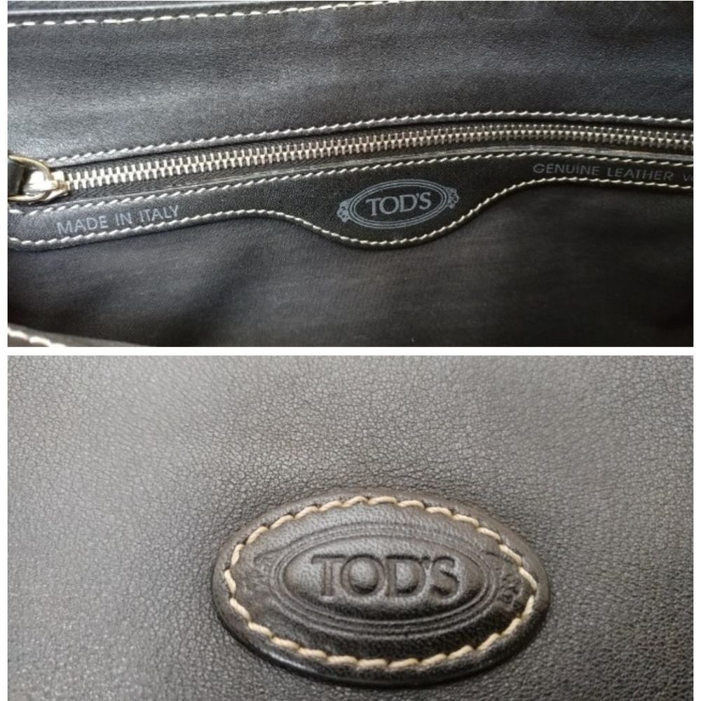 Vintage Tod's black leather baguette handbag - Picture 2 of 7